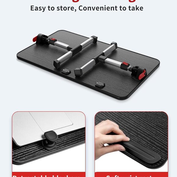 Laptop Desk Table, Adjustable Laptop Stand, Portable Lap Desks with Foldable Leg - Picture 5 of 6